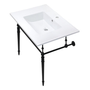 Edwardian KVPB312271MB Console Sink, White/Matte Black