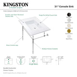 Edwardian KVPB312271PN Console Sink, White/Polished Nickel