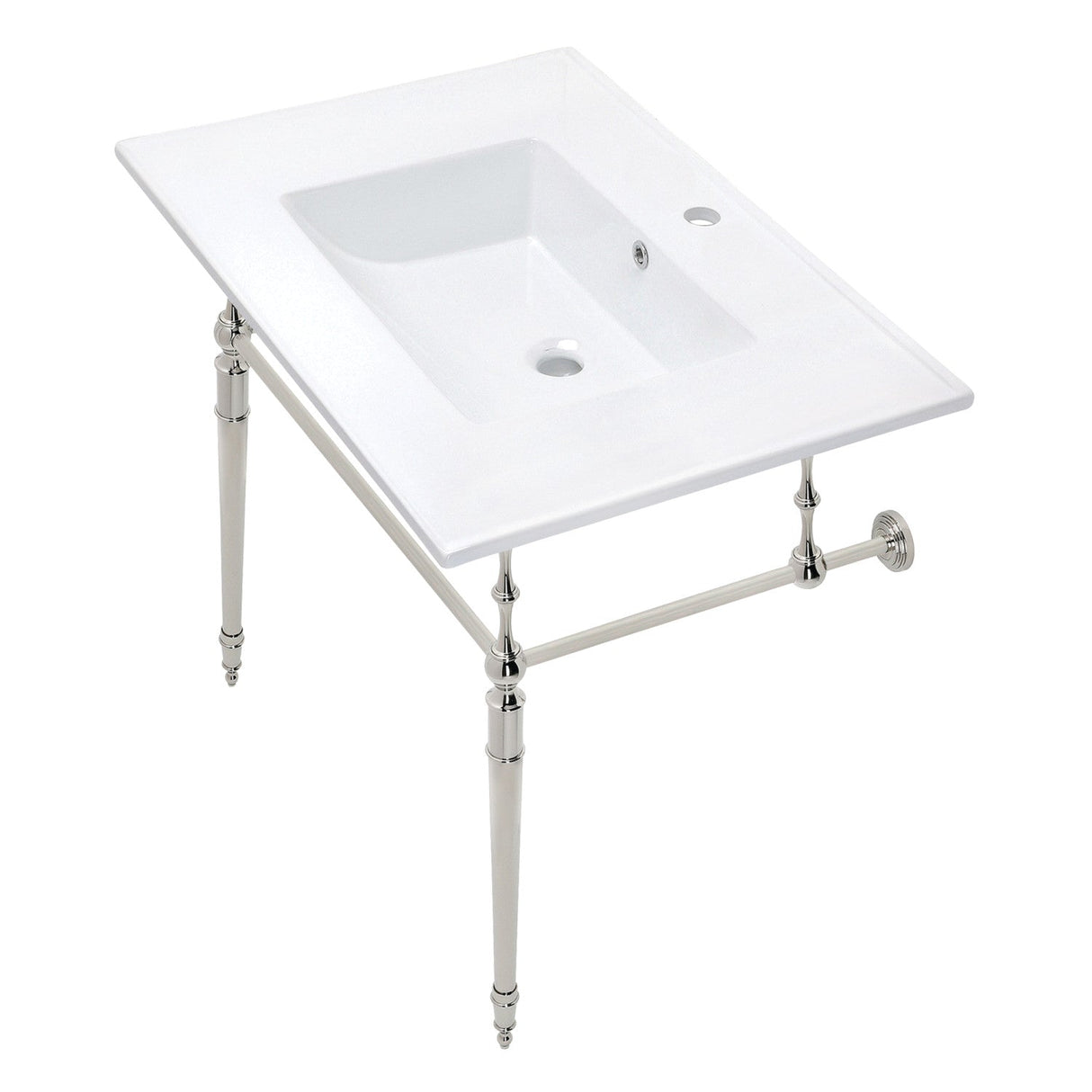 Edwardian KVPB312271PN Console Sink, White/Polished Nickel