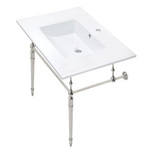 Edwardian KVPB312271PN Console Sink, White/Polished Nickel