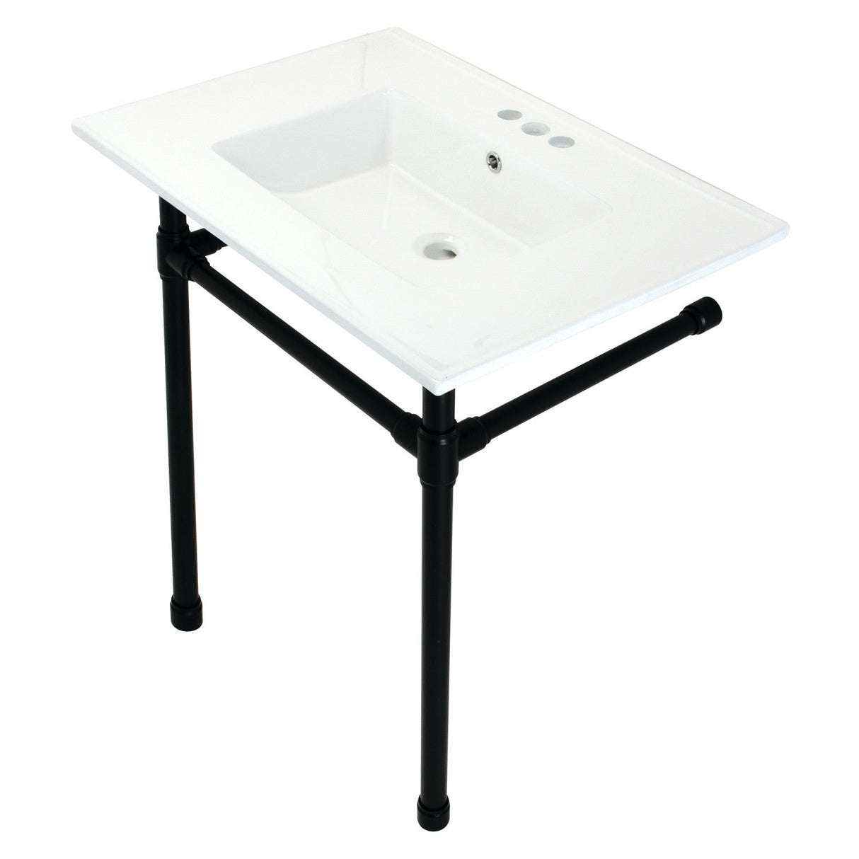 Dreyfuss KVPB31227W40 Console Sink, White/Matte Black