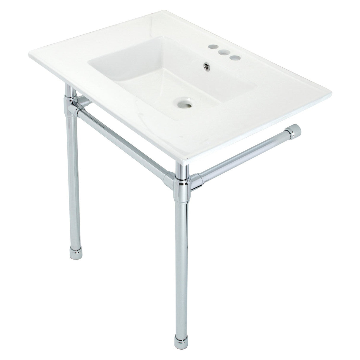 Dreyfuss KVPB31227W41 Console Sink, White/Polished Chrome