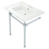 Dreyfuss KVPB31227W41 Console Sink, White/Polished Chrome