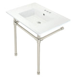 Dreyfuss KVPB31227W46 Console Sink, White/Polished Nickel