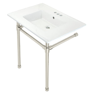 Dreyfuss KVPB31227W46 Console Sink, White/Polished Nickel