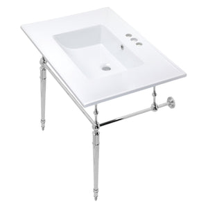 Edwardian KVPB31227W4CP Console Sink, White/Polished Chrome