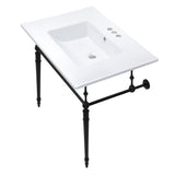 Edwardian KVPB31227W4MB Console Sink, White/Matte Black