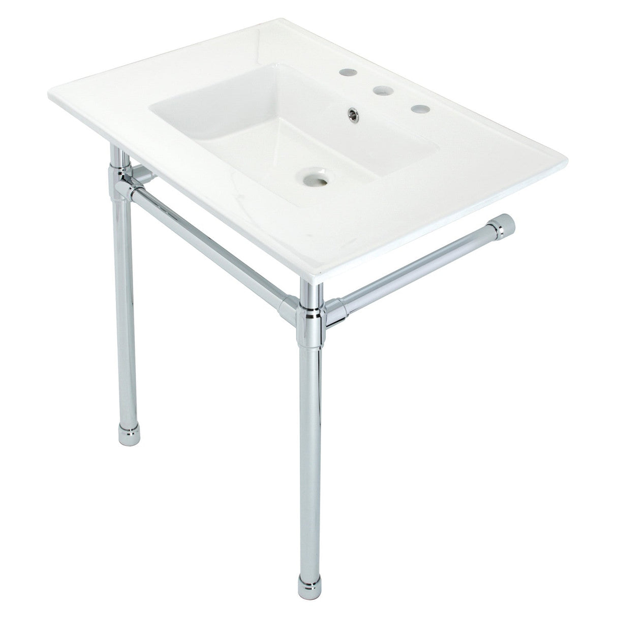 Dreyfuss KVPB31227W81 Console Sink, White/Polished Chrome