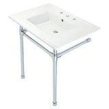 Dreyfuss KVPB31227W81 Console Sink, White/Polished Chrome