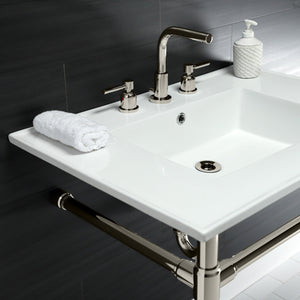 Dreyfuss KVPB31227W86 Console Sink, White/Polished Nickel