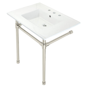 Dreyfuss KVPB31227W86 Console Sink, White/Polished Nickel
