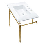 Edwardian KVPB31227W8BB Console Sink, White/Brushed Brass