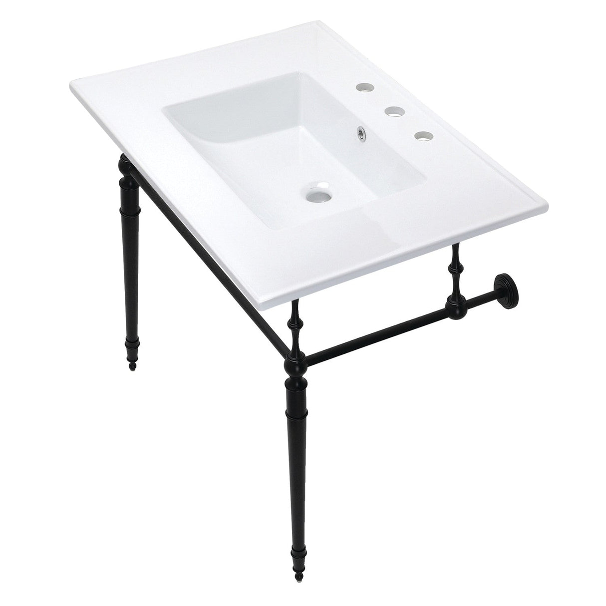 Edwardian KVPB31227W8MB Console Sink, White/Matte Black