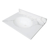 Norbiton KVPB3122L38 31-Inch Solid Surface Vanity Top, Calacatta Marble Glossy White