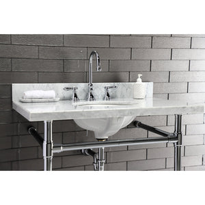 Templeton KVPB3622M38 Marble Vanity Sink Top, Carrara Marble