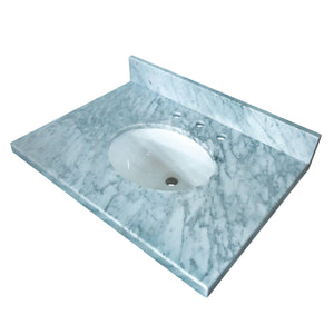 Templeton KVPB3622M38 Marble Vanity Sink Top, Carrara Marble