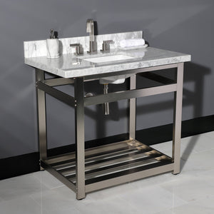Templeton KVPB3622M38SQ Marble Vanity Sink Top, Carrara Marble