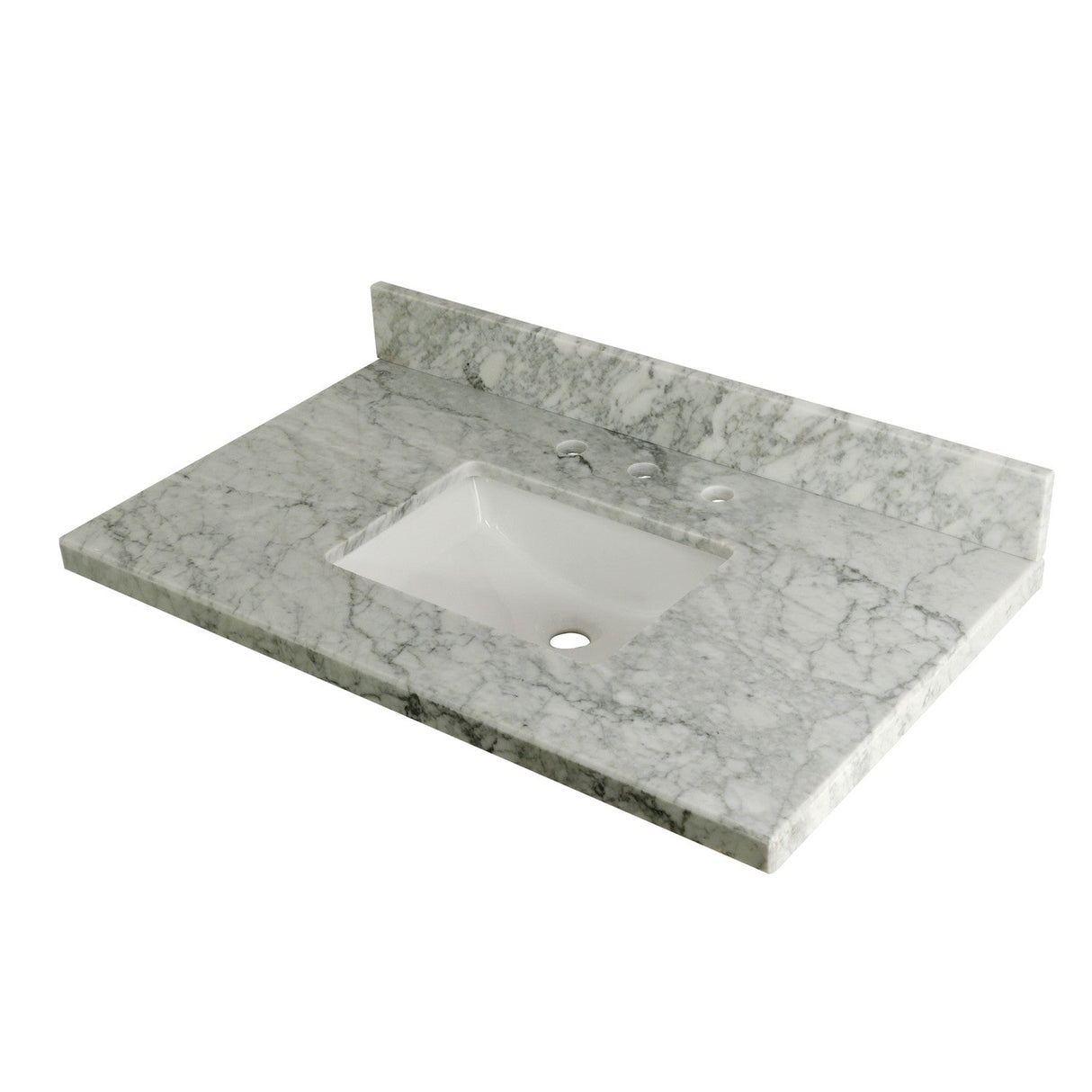 Templeton KVPB3622M38SQ Marble Vanity Sink Top, Carrara Marble