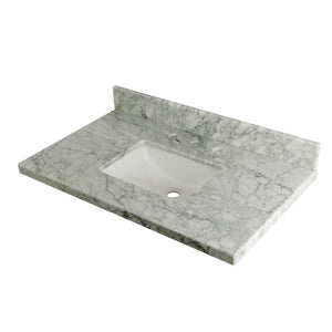 Templeton KVPB3622M38SQ Marble Vanity Sink Top, Carrara Marble