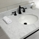 Edwardian KVPB3622M80 Console Sink, Marble White/Matte Black