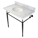 Edwardian KVPB3622M80 Console Sink, Marble White/Matte Black