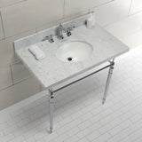 Edwardian KVPB3622M81 Console Sink, Marble White/Polished Chrome