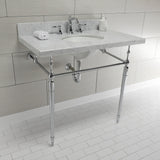 Edwardian KVPB3622M81 Console Sink, Marble White/Polished Chrome