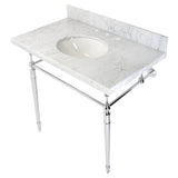 Edwardian KVPB3622M81 Console Sink, Marble White/Polished Chrome