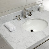 Edwardian KVPB3622M86 Console Sink, Marble White/Polished Nickel