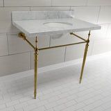 Edwardian KVPB3622M87 Console Sink, Marble White/Brushed Brass