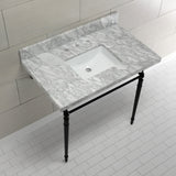 Edwardian KVPB3622M8SQ0 Console Sink, Marble White/Matte Black