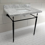 Edwardian KVPB3622M8SQ0 Console Sink, Marble White/Matte Black