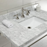 Edwardian KVPB3622M8SQ6 Console Sink, Marble White/Polished Nickel