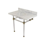 Fauceture KVPB3630MA6 36-Inch Marble Console Sink with Acrylic Feet, Carrara Marble/Polished Nickel