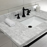 Dreyfuss KVPB36M8SQ0ST Console Sink, Marble White/Matte Black