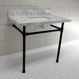 Dreyfuss KVPB36M8SQ0ST Console Sink, Marble White/Matte Black