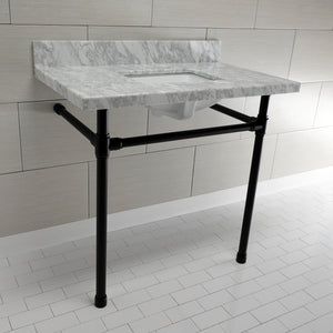 Dreyfuss KVPB36M8SQ0ST Console Sink, Marble White/Matte Black