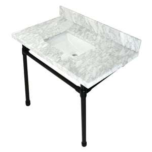 Dreyfuss KVPB36M8SQ0ST Console Sink, Marble White/Matte Black