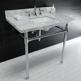 Dreyfuss KVPB36M8SQ1ST Console Sink, Marble White/Polished Chrome