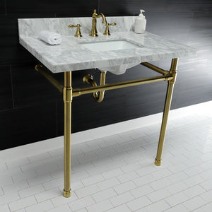 Dreyfuss KVPB36M8SQ7ST Console Sink, Marble White/Brushed Brass