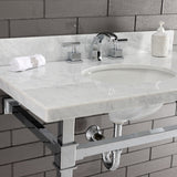 Fauceture KVPB36MOQ1 36-Inch Carrara Marble Console Sink, Marble White/Polished Chrome