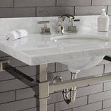 Fauceture KVPB36MOQ6 36-Inch Carrara Marble Console Sink, Marble White/Polished Nickel