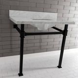 Fauceture KVPB36MSQ0 36-Inch Carrara Marble Console Sink, Marble White/Matte Black