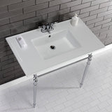 Edwardian KVPB37227W4CP 37-Inch Ceramic Console Sink Set, White/Polished Chrome