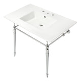 Edwardian KVPB37227W8CP 37-Inch Ceramic Console Sink Set, White/Polished Chrome