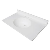 Wimbeldon KVPB3722A38 37-Inch Solid Surface Vanity Top, Glossy White