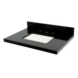 Templeton KVPK3022K38SQ 30-Inch Black Granite Vanity Top, Black/White
