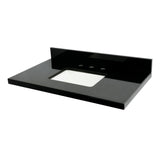 Templeton KVPK3622K38SQ 36-Inch Black Granite Vanity Top, Black/White