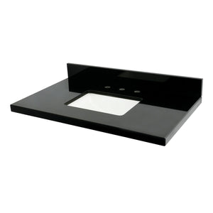 Templeton KVPK3622K38SQ 36-Inch Black Granite Vanity Top, Black/White