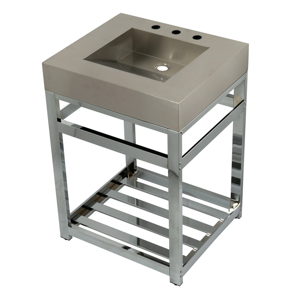 Kingston Commercial KVSP2522A1 Stainless Steel Console Sink, Brushed/Polished Chrome